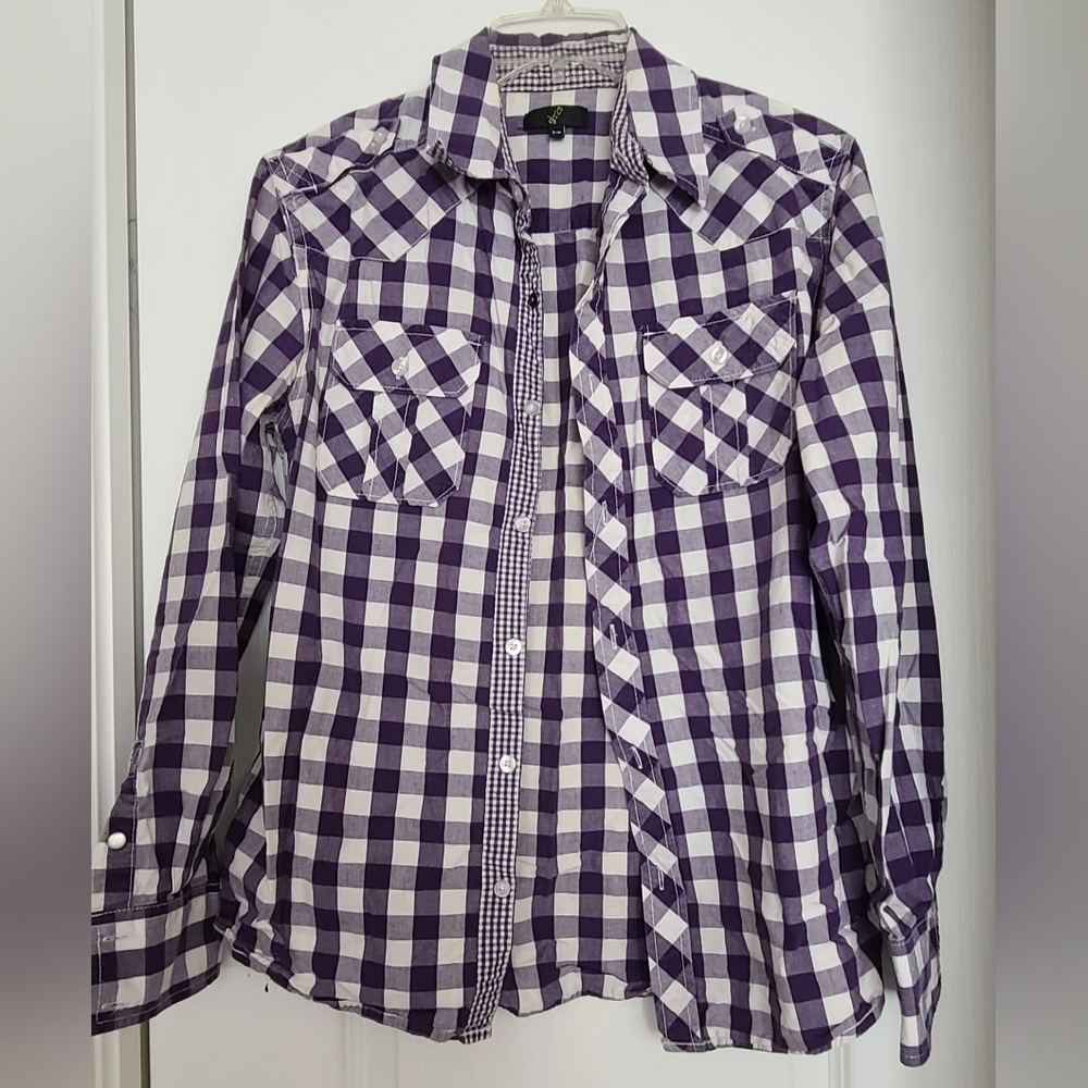 Men's Purple Checkered Shirt